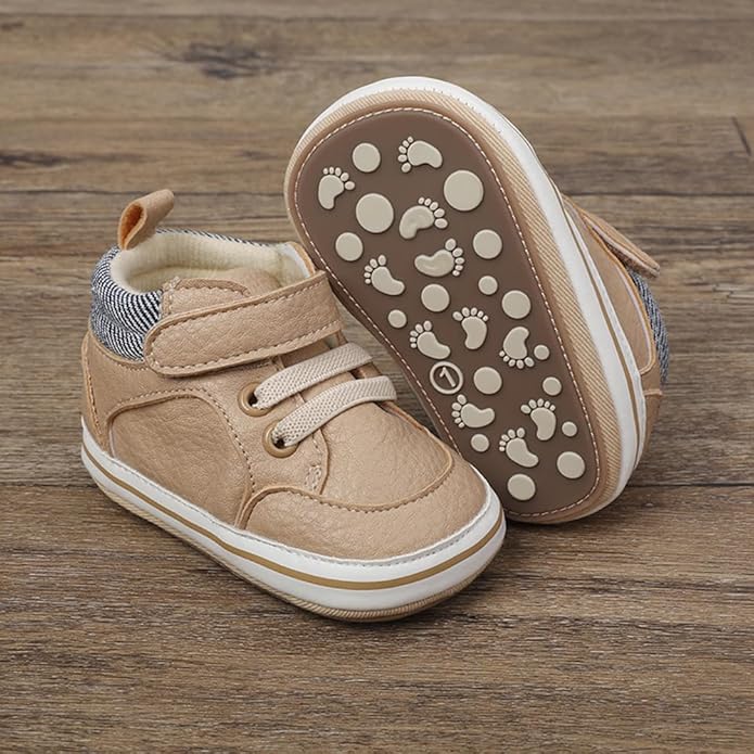 Clowora Baby Boys Girls Shoes Non-Slip Rubber Sole Sneakers Infant First Walking Toddler Crib Shoes Newborn Loafers Flats.