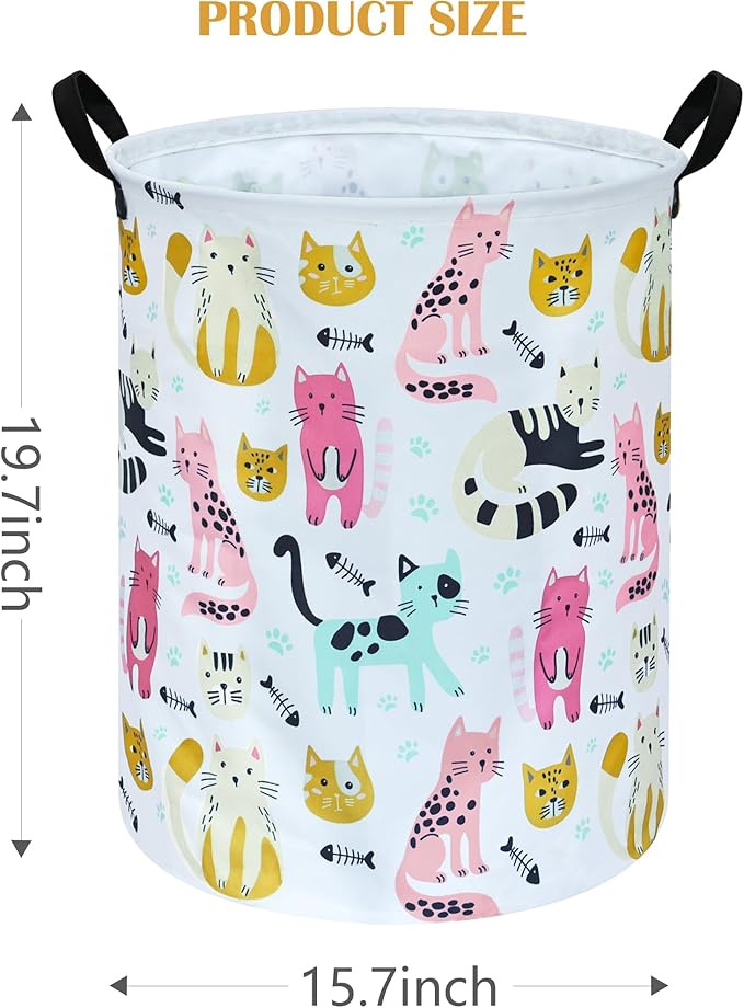 Round Laundry Hamper Storage Basket Laundry Organizer Hamper Storage Bins Clothes and Toys Box Nursery Hamper Gift Basket For Kids with Handles