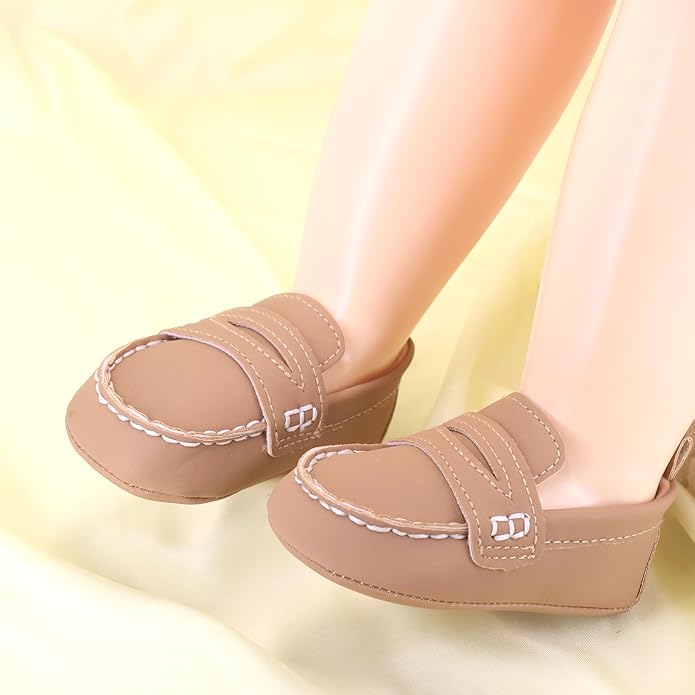 LONSOEN Baby Girls Boys Loafers Prewalker Dress Crib Shoes