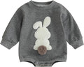 VISGOGO Newborn Infant Baby Boy Girls Oversized Romper Little Dude Sweater Onesie Coming Home Outfit Neutral Clothes