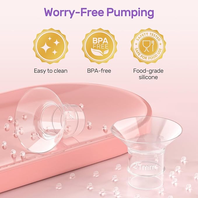 Nuliie 12PCS Silicone Flanges Insert Replacement Kit, Flange Sizing Kit 16/18/20mm for 24mm Flange/Shield Breast Pumps, Pumping Essential Kit for Moms