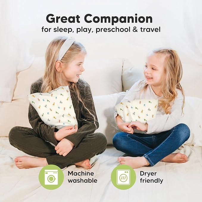 Mini Toddler Pillow with Pillowcase - 9x13 My Little Dreamy Travel Kids Pillow for Sleeping, Toddler Bed, Small, Tiny, Organic Cotton Pillowcase, Soft & Breathable, Kids 2-4 Years Old (Roarsome)