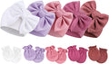 BQUBO Newborn Baby Girls Hats Mittens Set Hospital Hat Beanie Infant Bow Hats Baby Cotton Gloves for 0-6 Months