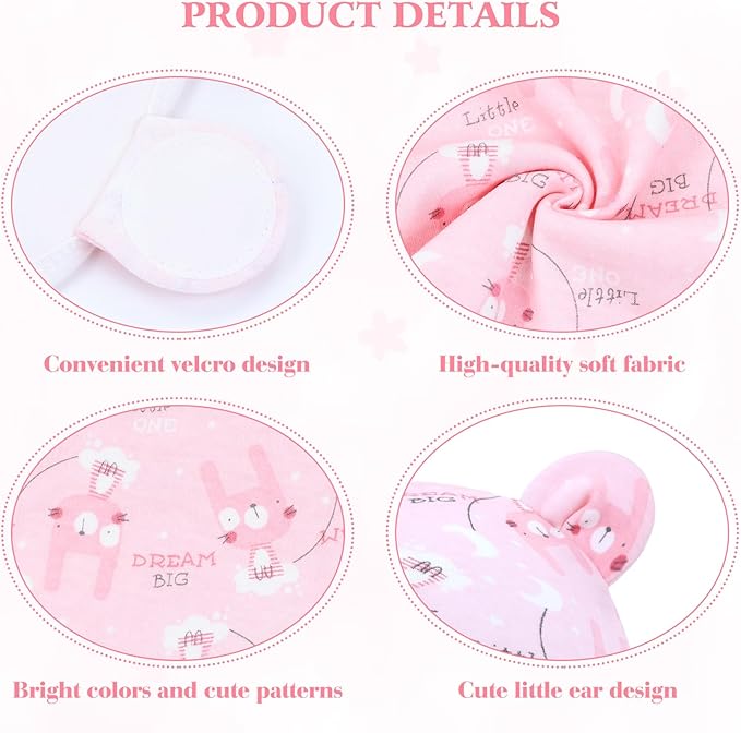Cinaci 2 Pieces Adjustable Soft Cotton Baby Swaddle Sleep Sacks Hats Newborn Nursery Caps Beanies Bonnets Swaddle Blanket Wraps for Baby Girls Boys Infants Newborns (2PCS S3)