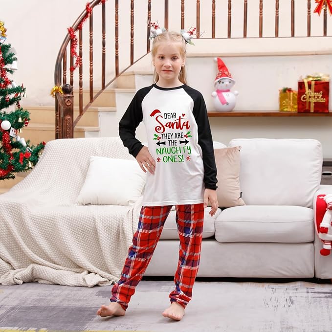 Awoscut Christmas Family Matching Pajamas Christmas Pjs Holiday Nightwear Sleepwear Sets Long Sleeve Pjs