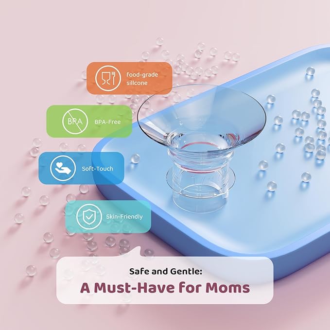 Flange Inserts 17mm for 24mm Flange/Shield, Flange Sizing Kit Silicone Flange Insert, Reduce 24mm Nipple Tunnel Down to 13mm, Breastfeeding Essentials Kit for New Moms, 2PCS