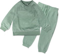 HonestBaby Baby 2-Piece Cozy Velour 100% Organic Cotton Sweatshirt and Jogger Sweatpants Set