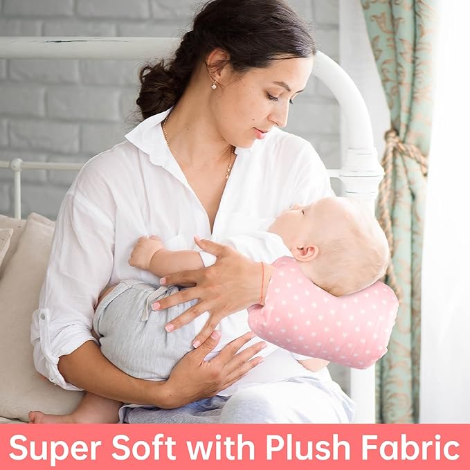 Nursing Arm Pillow with Detachable Magic Tape,Soft Cotton Bottle Nursing Arm Pillows for Newborn,Breastfeeding Pillows for More Support for Mom and Baby,Ergonomic Feeding Pillow