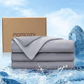 Momcozy Life CoolMurm Cooling Comforter for Hot Sleepers, Twin/Twin XL 68" x90” Soft Breathable Pregnancy Cooling Blanket, 3-Second Cooling, 8 Hours+ Stay Cool All Night, Deep Light Grey