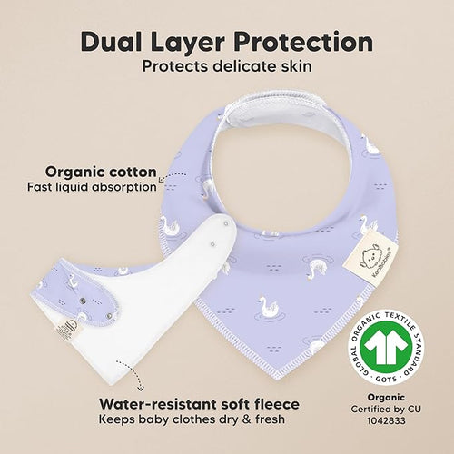 8-Pack Organic Baby Bandana Bibs for Girls - Super Absorbent Triangle Baby Bibs for Drooling and Teething Infant, 100% Cotton Extra Soft for Newborn, Infant 0-36 Months (Lunaris)