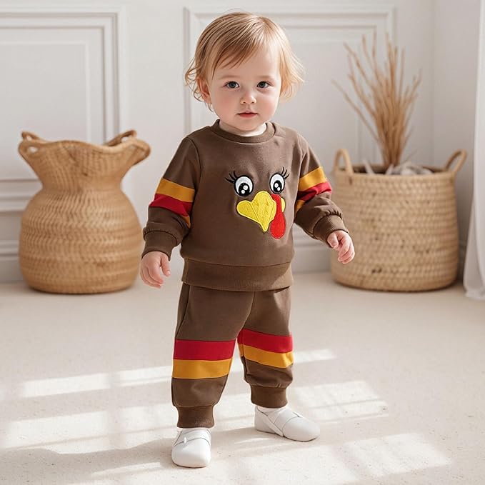 Fernvia Toddler Baby Girl Clothes 3 6 9 12 18 24 Months Fall Outfits Solid Long Sleeve Sweatshirt Tops + Pants Set