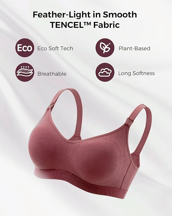 Momcozy Hands-Free Pumping Bra, Wireless & Seamless HF010 Breast Pump Bra, Breathable Tencel™ Fabric & Fully Fixed Cups