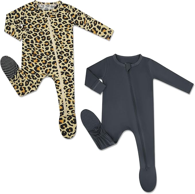 HAPIU Rayon from Bamboo Baby Footed Pajamas, 2 Way Zipper YKK, Footie for Baby Boy Girls, Newborn-24 Months