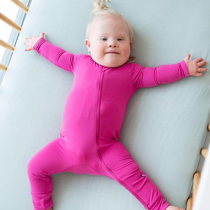 KYTE BABY Unisex Rayon Made From Bamboo Zippered Rompers 0-24 Months