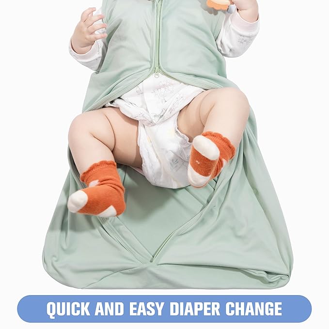 Baby Sleep Sack 18-24 Months Baby Wearable Blanket 100% Rayon Cotton 2-Way Zipper Toddler Sleeping Sack，Comfy Soft Lightweight TOG 0.3