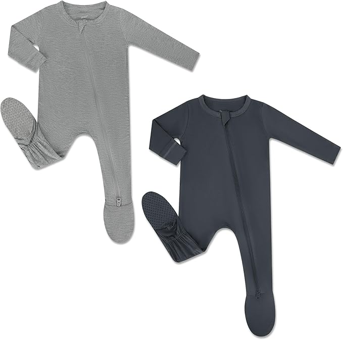 HAPIU Rayon from Bamboo Baby Footed Pajamas, 2 Way Zipper YKK, Footie for Baby Boy Girls, Newborn-24 Months