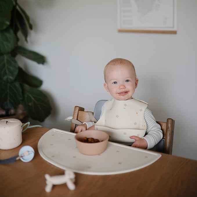 mushie Silicone Placemat for Kids | BPA-Free Non-Slip Design (Pretzel)