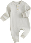 Kuriozud Newborn Infant Unisex Baby Boy Girl Clothes Button Romper Jumpsuit Basic One Piece Outfits