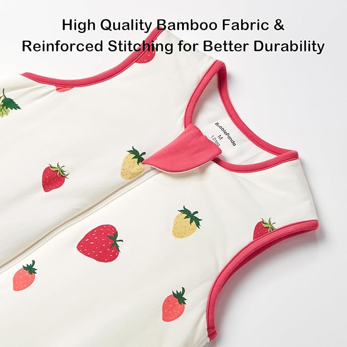 BubblePanda Rayon Made from Bamboo Toddler Sleep Sack with Feet 6-12 Months 1.0 Tog Ultra Soft Toddler Sleeping Sack Baby Sleep Bag Walker Quilted Wearable Blanket with Legs 2-Way Zipper Lightweight