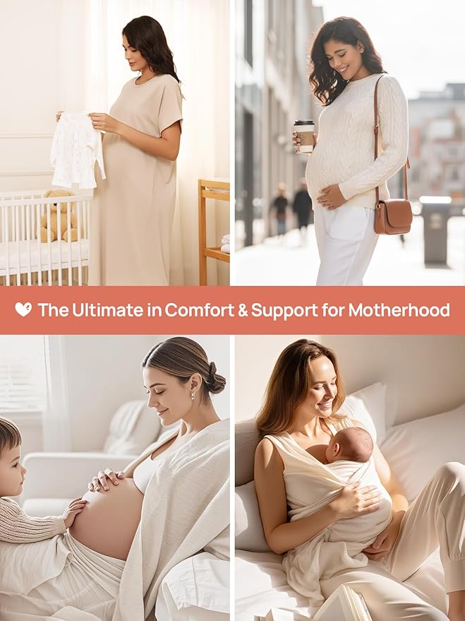 Summer Mae Maternity Underwear Soft Breathable High-Waist Pregnancy Seamless Over Bump Panties for Women