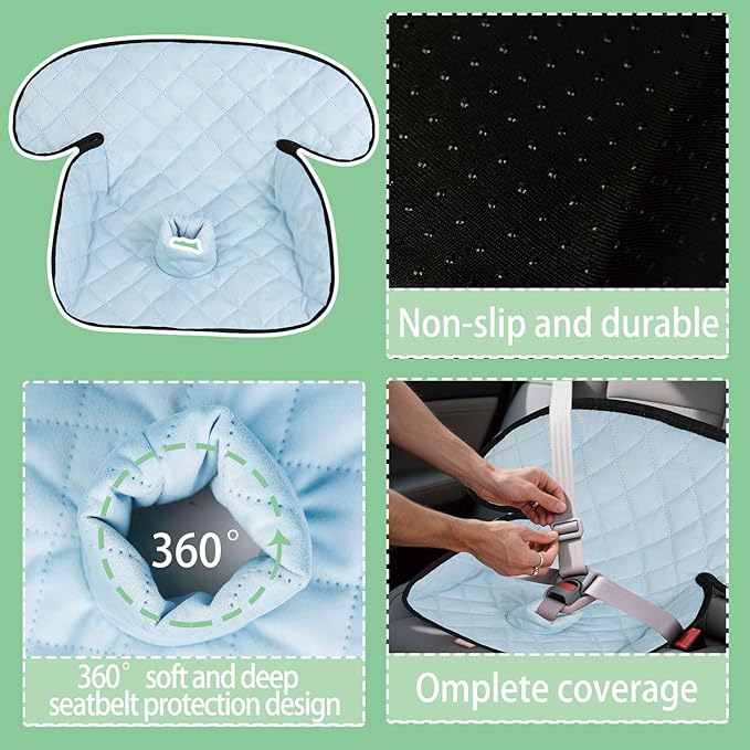 MOOB Waterproof Car Seat Protector - 2 Pack Premium Carseat Liner for Babies & Toddlers, Machine Washable & Quick-Dry, Anti-Slip Backing, Potty Training Pad for Infant Car Seat & Stroller (Purple)