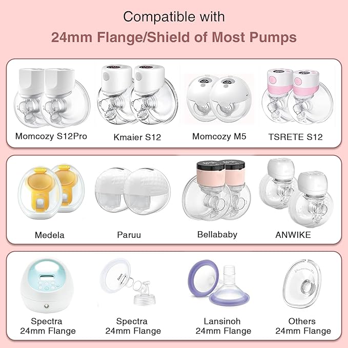 Flange Insert 19mm, Compatible with S9/S12/S9Pro/S12Pro Wearable Breast Pump Parts Replace, Pump Shield/Flange Insert to Reduce 24mm Down to 19mm