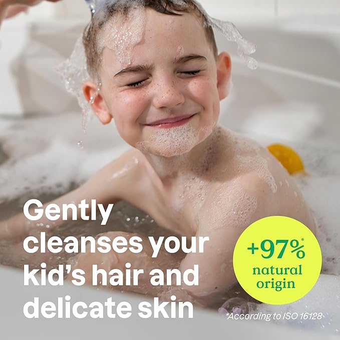 ATTITUDE Shampoo and Body Wash for Kids, EWG Verified Hair and Body Cleanser, Dermatologically Tested Soap, Plant and Mineral Based Bath Products, Vegan, Vanilla & Pear, 16 Fl Oz