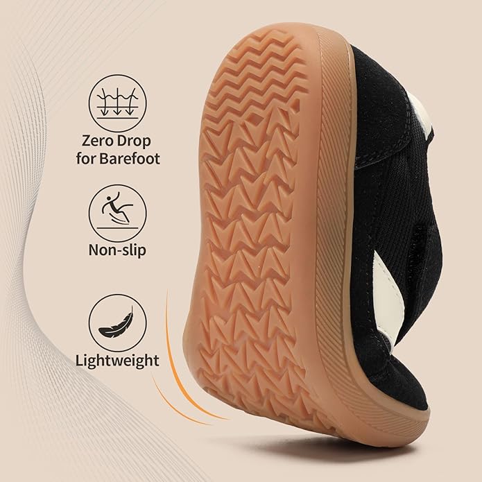 Toddler Wide Toe Box Shoes Zero Drop Minimalist Sneakers for Toddler/Little Kid Barefoot Slip on Tennis Shoes for Kids Boys Girls