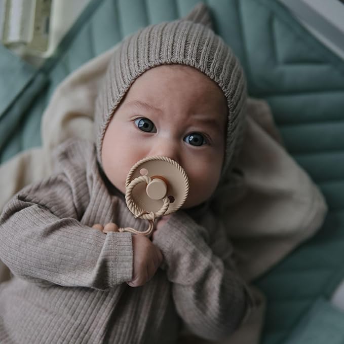 FRIGG Natural Rubber Baby Pacifier 4-Pack Crystal Sparkle | Made in Denmark | BPA-Free (0-6 Months)
