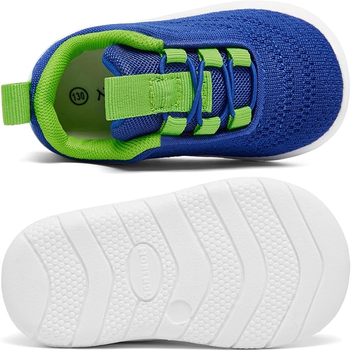 MORENDL Toddler Slip On Sneakers Baby Walking Shoes Non-Slip Breathable Unisex Pink Mesh Lace-Up Athletic Sneakers Infant Running Shoes