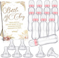 TrelaCo Cool Baby Shower Games Wooden Bottle Chug Sign Boho Theme Gift Sets and 12 Pcs Baby Bottle Shower Favor for Pampas Games Gender Reveal (Boho Pampas)