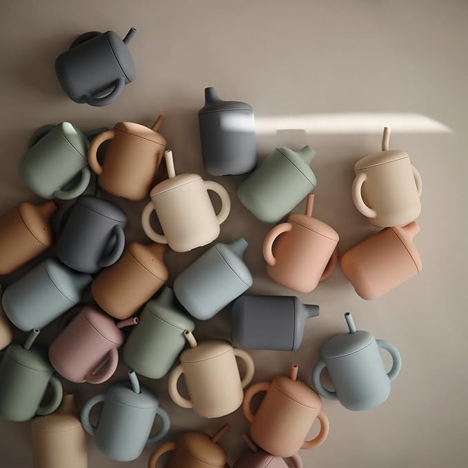mushie 100% Silicone Baby Sippy Cup | 6 Months+ (Natural)