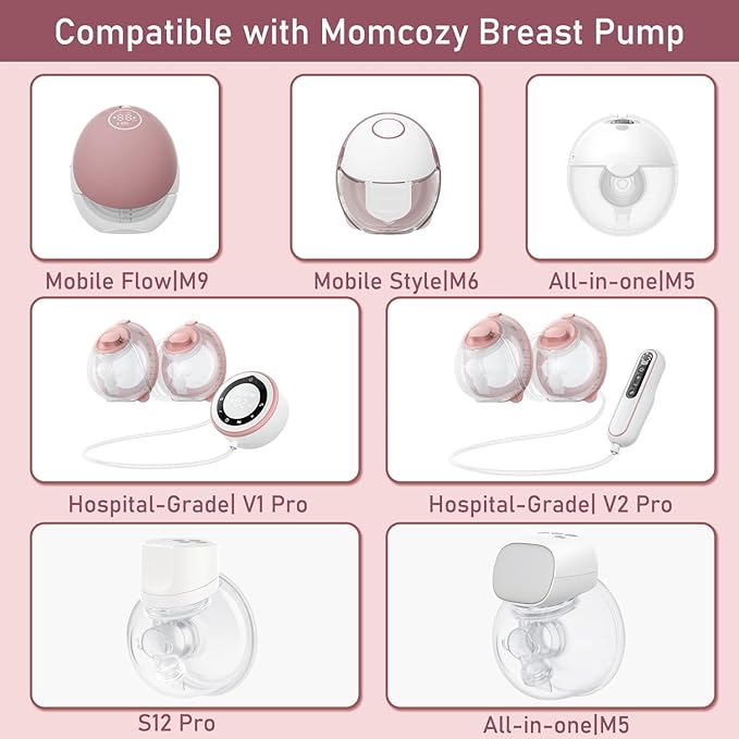 4pcs Flange Inserts 22mm Compatible with Momcozy M9/M6/M5/V1 Pro/V2 Pro/S12 Pro/S9 Pro Wearable Breast Pump, for Momcozy Breast Pump Replacement Parts, Reduce 24mm Nipple Tunnel Down to 22mm