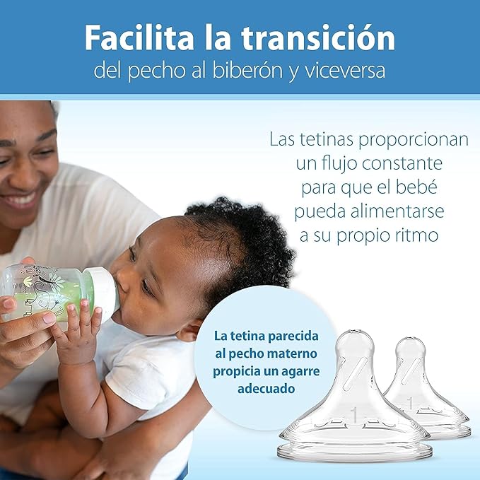 Dr. Brown’s Natural Flow® Anti-Colic Options+™ Wide-Neck Baby Bottle Designer Edition Bottles, Jungle Decos, 5 oz/150 mL, Level 1 Nipple, 2-Pack, 0m+