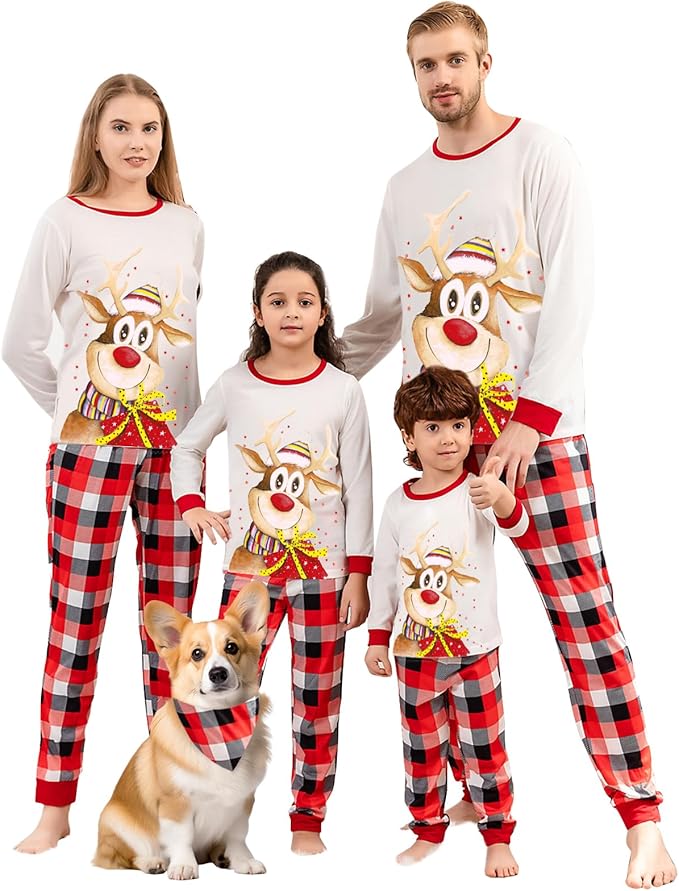Schbbbta Family Matching Pajamas Holiday Sleepwear Long Sleeve Pjs Sets