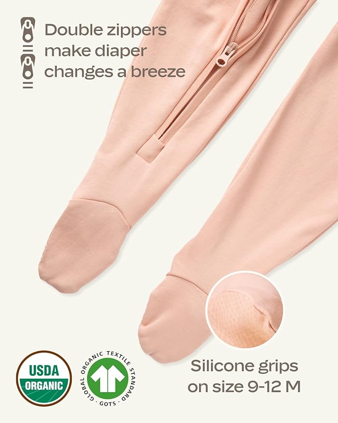 MON CHOU Baby Footie Pajama - Luxuriously Soft Pima Cotton Baby Sleepers - Organic Cotton Pajamas - Premium Newborn Onesie