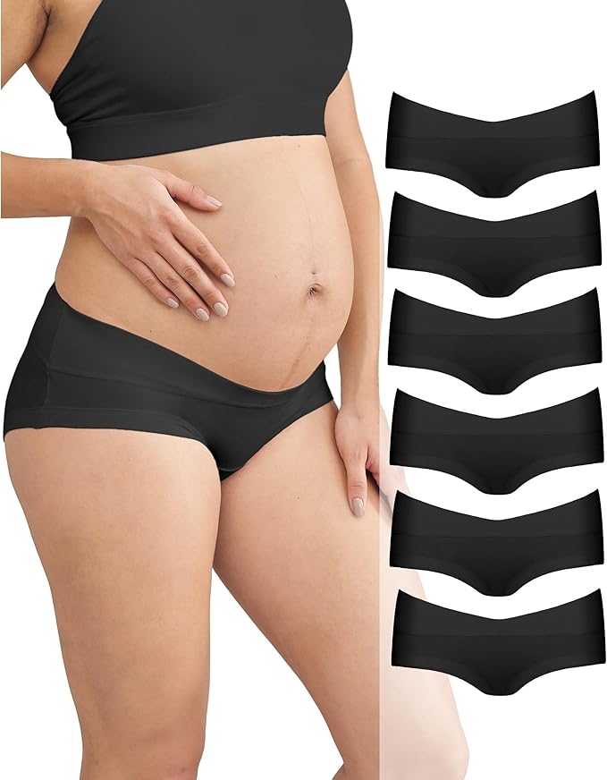 Intimate Portal Maternity Underwear Cotton Pregnancy Postpartum Panties Under the Bump Boyshort Briefs