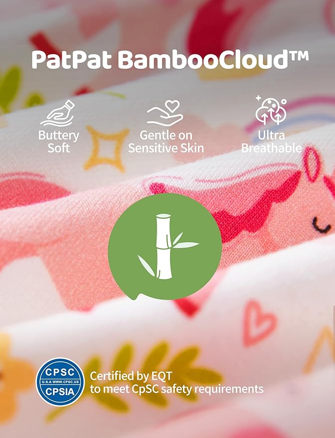 PATPAT Baby Girl Boy Clothes Newborn Infant Footie – Soft Viscose from Bamboo– 2-Way Zipper, Fold-Over Mitten, Ruffle Trim