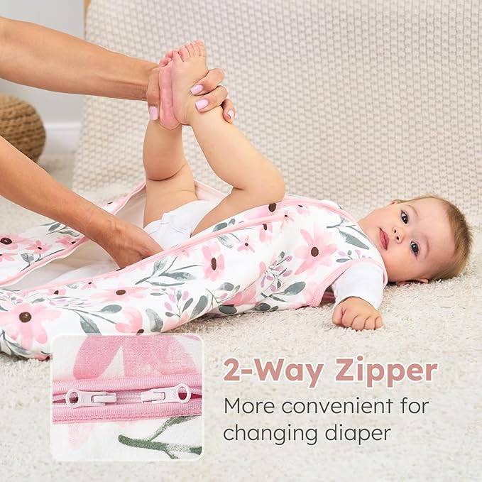 Yoofoss Baby Sleep Sack 6-12 Months, TOG 2.5 Baby Wearable Blanket with 2-Way Zipper, 100% Organic Cotton Fabric Winter Newborn Sleeping sack, Warm Soft Comfy(Medium)