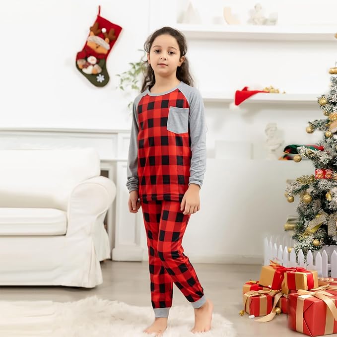 Schbbbta Family Matching Pajamas Holiday Sleepwear Long Sleeve Pjs Sets