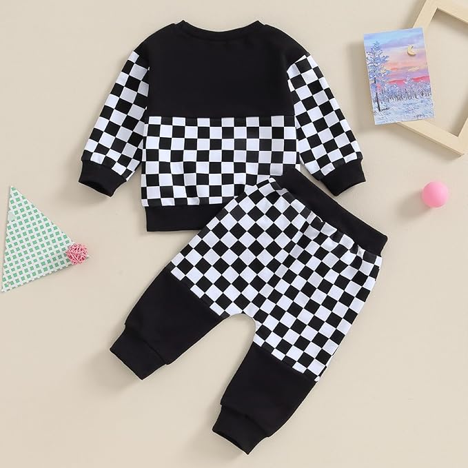 Fernvia Toddler Baby Girl Clothes 3 6 9 12 18 24 Months Fall Outfits Solid Long Sleeve Sweatshirt Tops + Pants Set