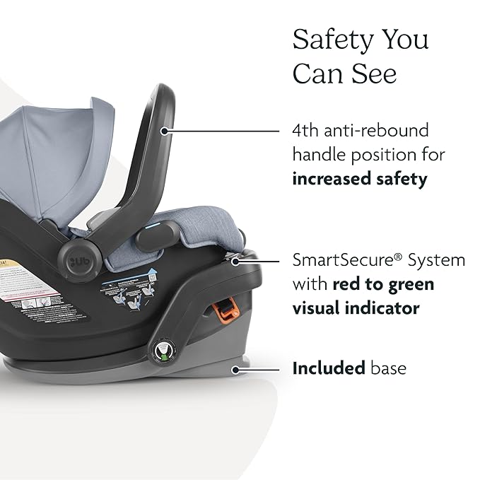 UPPAbaby Mesa V2 Infant Car Seat/Easy Installation/Innovative SmartSecure Technology/Base + Robust Infant Insert Included/Direct Stroller Attachment/Jake (Charcoal)