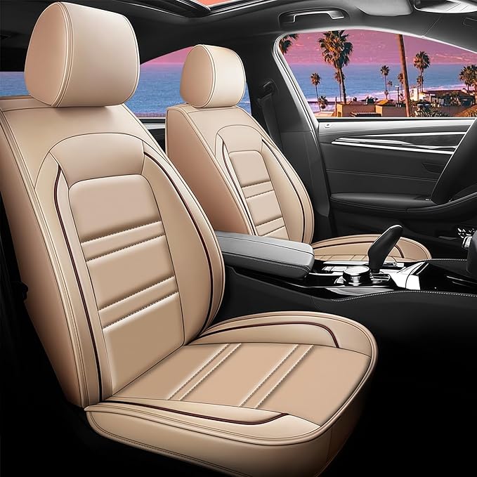 Seat Cover for kia sportage 2005-2025 | Car Seat Covers Front Seats, Waterproof Seat Protectors, Automotive Front Seat Covers (Front Seat, Beige)
