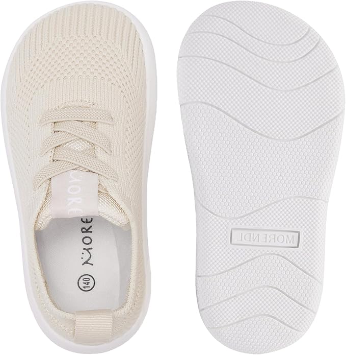 MORENDL Toddler Wide Toe Box Barefoot Shoes Baby First Walking Shoes Boys Girls Non-Slip Zero Drop Minimalist Sneakers
