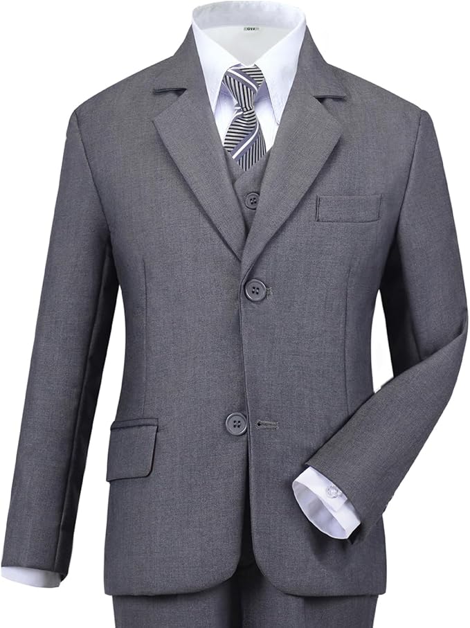 Boys Suit for Kids Tuxedo Suits for Wedding Formal Suit Set Toddler Boy Dress Outfit with Shirt and Tie