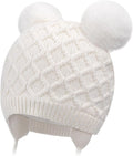 Labeol Baby Hats,Soft Warm Winter Knit Baby Beanie Hat with Earflap,Cute Pom-pom Ears Fall Winter Caps for Toddler Girls Boys