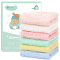 Orighty Muslin Baby Washcloths Pack of 6 - Soft Face Cloths for Newborn, Absorbent Baby Bath and Face Towels, 100% Cotton Babies Wipes, Burp Cloths, Feeding Towels for Babies and Infants - 10 x 10’’