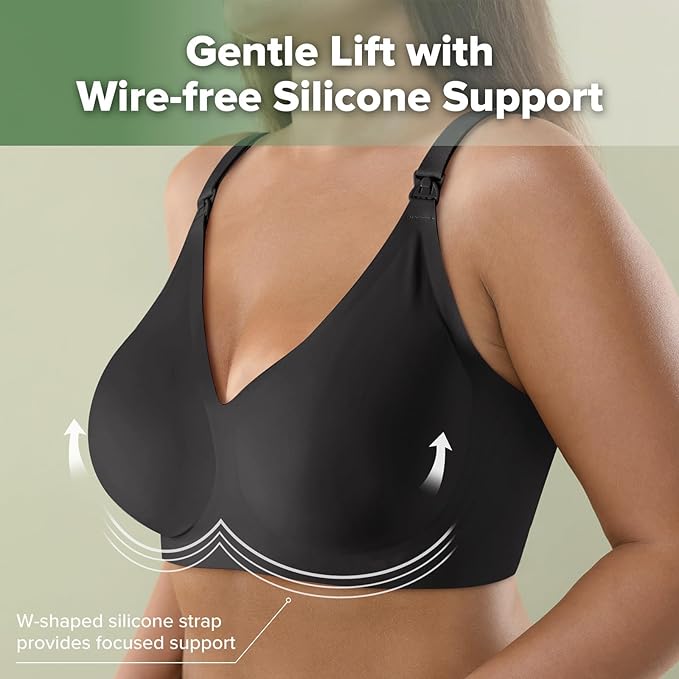 haakaa Nursing Bras for Breastfeeding, Ultra Comfort Jelly Strip“ Supportive Maternity Bras Wireless Pregnancy Bras
