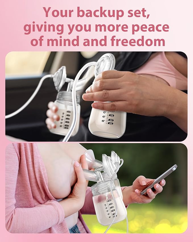 Breast Pump Parts Compatible with Spectra S1/S2/9 Plus, Not Original Accessories, Full Set Replacements Include 22mm Flanges, Valves, Backflow Protectors (Duckbills Included), Tubings and Bottles