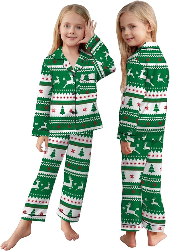 Schbbbta Family Matching Pajamas Holiday Sleepwear Long Sleeve Pjs Sets
